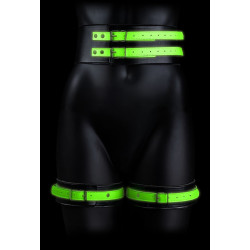 Ouch! Glow Kit SM Ceinture et Menottes phosphorescentes Glow Restraint